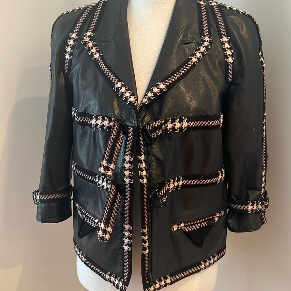 CHANEL Leather Jacket Size 42